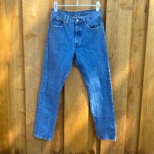 Levi’s 501s 28x30 medium wash.